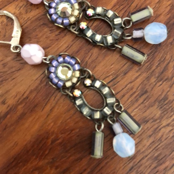 Glass, Crystal and Sterling Boutique Earrings - Picture 2 of 5